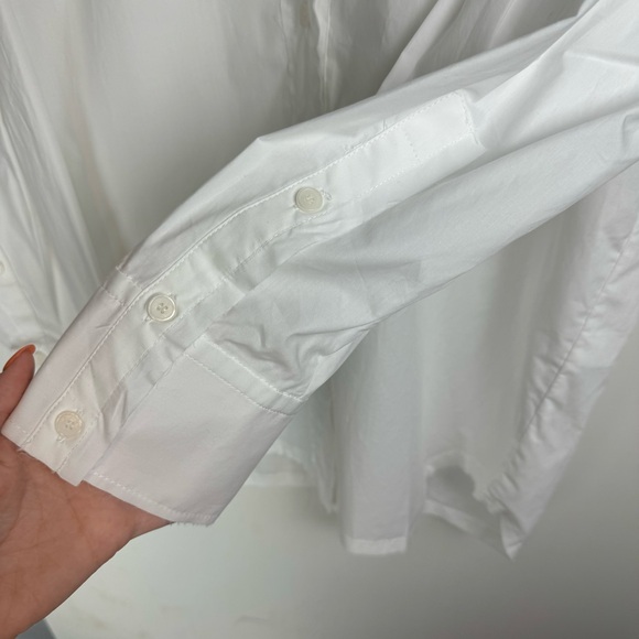 NWT Zara White Oversized Poplin Shirt Sz XS Button Down - Picture 13 of 16